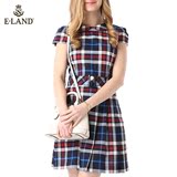 商场代购ELAND衣恋15年夏季英伦格纹连衣裙EEOW5S202I专柜正品