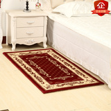 华德 中式床前毯酒红色格子床边地毯放鞋毯80*150厘米加厚包邮