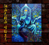 佛教佛像创意装饰图墙壁装饰喷绘油画无框画室内个性挂饰艺术油画