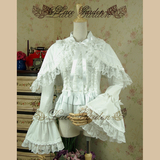 【蕾丝花园】复古品牌LOLITA公主荷叶边姬袖披肩白色衬衫 特价