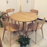 北欧宜家实木餐桌 小户型餐桌 洽谈咖啡桌 白橡木餐桌椅组合