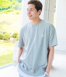 Q3韩国代购正品男士T恤夏季短袖圆领修身纯棉薄荷灰绿色潮流青年