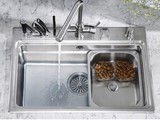 普乐美水槽NR805 大单槽套餐 304不锈钢水槽 高档洗菜盆一槽多用