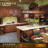 重庆LEKO乐柯 红橡实木橱柜 整体橱柜 厨房厨柜石英石台面定制