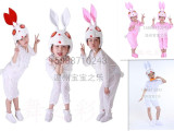 六一儿童成人表演小白兔服 兔子舞台舞蹈服夏天粉兔 白兔演出服装