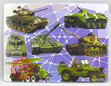 坦克飞机汽车摩托车儿童益智玩具框式拼图双层拼板40片 多图任选
