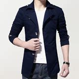 外套男士潮青少年春秋季韩版学生夹克长袖修身型商务装中长款外穿