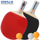 萨达六星乒乓球球拍正品 6星底板横拍直拍双面反胶特价包邮送球