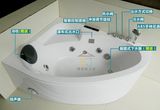 A23B三角扇形浴缸亚克力浴缸独立式冲浪恒温浴缸全尺寸0.9-1.7米