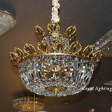 欧式古典 全铜吊灯 皇冠造型水晶灯 玄关 餐厅 书房 现货发售包邮
