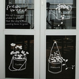 清风风铃盆栽 墙贴纸小花小草植物浴室玻璃橱窗贴可爱墙贴画xh