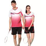 2015新款夏装运动服 男女款速干球衣 短袖翻领羽毛球服团购印制