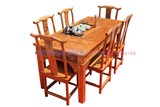 中式茶桌椅组合仿古1.76米实木功夫茶几茶艺泡茶台茶室将军台特价
