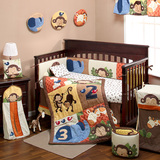 美国kidsline婴儿床上用品套件宝宝四季纯棉床笠被子床围12件套