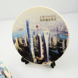 中国上海风景 杯垫 陆家嘴2 节日商务礼品 企业定制 激光加印logo