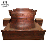 龙上龙仿古家具实木红木床黑酸枝双人床带床头柜1.8*2米经典大床