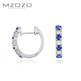 MZOZO/麦珠珠天然蓝宝石女款耳环 斯里兰卡天然彩色宝石18K金耳钉