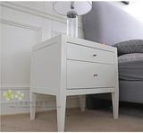 特价现代美式田园卧室床边柜实木白色床头柜简约收纳柜储物柜整装