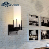 北欧创意复古铁艺壁灯书房客厅西餐厅酒吧咖啡厅壁灯玻璃走廊过道