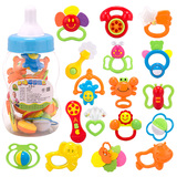婴儿玩具0-1岁3-6个12月新生儿宝宝玩具益智婴幼儿牙胶手摇铃套装