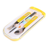 欧米兰餐具便携外带不锈钢宝宝婴儿勺子叉子筷子旅行套装带盒