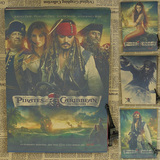 加勒比海盗 杰克船长 约翰尼德普电影海报 酒吧装饰画 复古牛皮纸