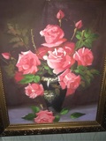 [转卖]成品数字油画红玫瑰手绘50*60有框卧室客厅情侣装饰画特