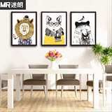 绘装饰画加厚框diy数字油画客厅餐厅动物卡通抽象数码填色手