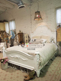 出口法国古董家具 欧式雕花床 卡洛琳 复古做旧床 英式公主床现货