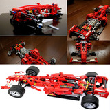 得高科技玩具汽车法拉利赛车F1高难度益智组装拼装积木模型机械车