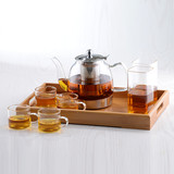 电磁炉玻璃茶壶套装耐热泡茶煮茶器不锈钢过滤花茶壶茶具茶盘整套