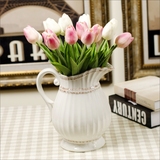 欧式地中海风格　浮雕单耳陶瓷花瓶奶壶 家装饰品 花器摆件不含花