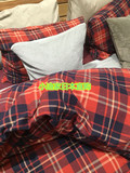 MUのJI无印 良品 日本大阪直购 2016纯棉红色洋气大格子四件套床