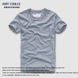 AMY COULEE正品潮牌2016年夏季男士圆领纯棉纯色短袖加厚T恤上衣
