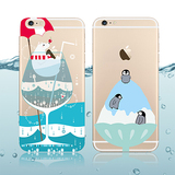 日本iPhone6海洋动物手机壳企鹅北极熊保护套苹果6S超薄手机套软