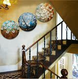 圆形油画无框发财树手绘风景抽象花卉立体客厅卧室装饰画