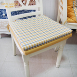 满58包邮黄色纯色素色单色格子现代简约宜家海绵椅子垫餐椅垫坐垫