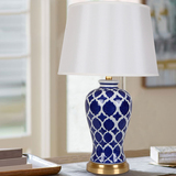 陶瓷台灯全铜手绘美式乡村卧室客厅简美新中式简约大气