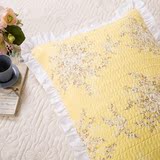 韩国原单正品纯棉加厚全棉单人枕套一对三层带夹棉花边绗缝