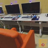 网吧桌椅网咖电脑桌椅可定制网鱼单人沙发组合一体机后置机箱桌子