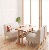 简约时尚日式小户型咖啡厅奶茶店单人双人布艺沙发桌椅组合可拆洗
