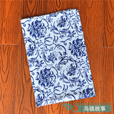 青花瓷棉麻布料 复古民族风桌布装饰布墙布 中国风汉服布料批发