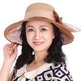 韩版遮阳帽中老年女士沙滩帽太阳帽妈妈帽女可折叠防晒沙滩帽夏天