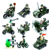 启蒙拼装积木军事系列小颗粒组装儿童益智玩具飞机坦克3-6岁男孩