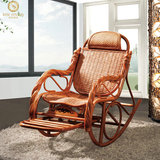 新款印尼藤椅子双枕扭真藤摇椅老人躺椅室内休闲睡椅沙发逍遥椅