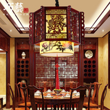 木艺吊灯中式古典茶楼餐厅艺术灯具过道中式吊灯梅兰竹菊实木灯饰