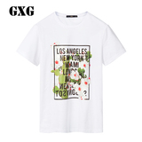 GXG男装 2016夏季商场同款 男士修身白色圆领短袖T恤#62244301