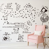 蒲公英女孩墙贴纸卧室房间客厅温馨创意墙面装饰墙壁墙纸自粘贴画