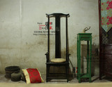 新中式仿古做旧出口个性餐椅办公椅官帽椅太师椅彩漆彩绘复古家具