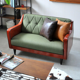 日式皮布艺沙发小户型客厅家具咖啡厅北欧创意设计师休闲布艺沙发